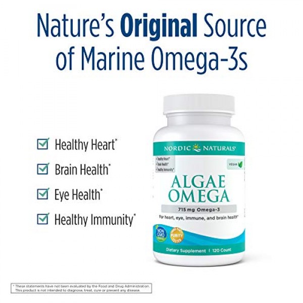 Nordic Naturals Algae Omega - 715 mg Omega-3-120 Soft Gels - Cert...