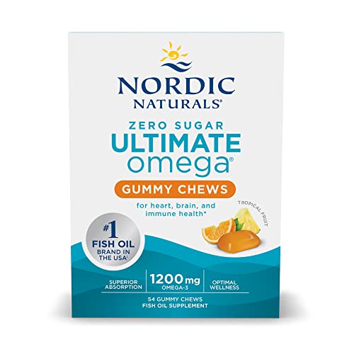 Nordic Naturals Zero Sugar Ultimate Omega Gummy Chews, Tropical F...