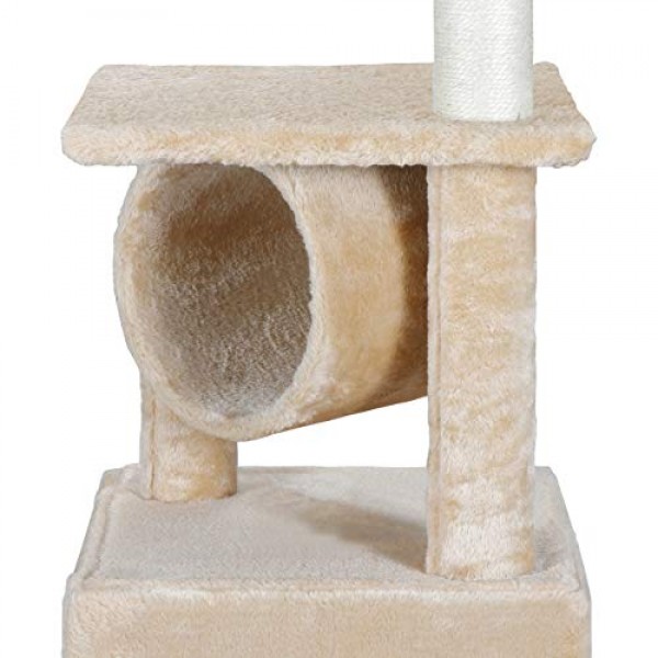 36 Inches Cat Tree Activity Climber Tower with Plush Perch and Si...