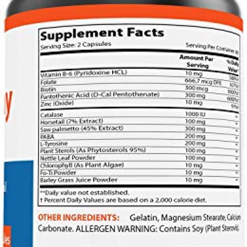 Nova Nutritions Anti-Gray Hair Formula 120 Capsules