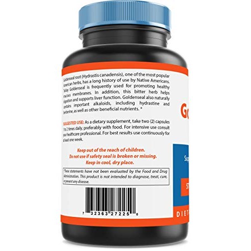 Nova Nutritions Goldenseal Root 570mg Non-GMO Capsules, Promote...