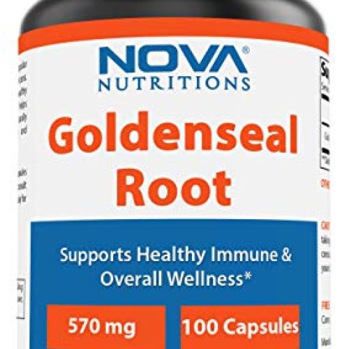 Nova Nutritions Goldenseal Root 570mg Non-GMO Capsules, Promote...