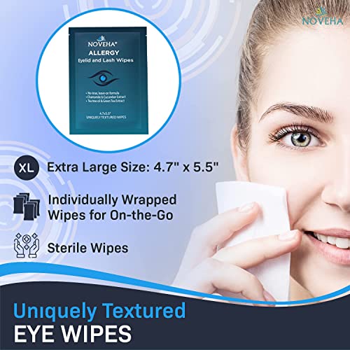 NOVEHA Allergy Relief Eyelid Wipes | Pre-moistened Hypoallergenic...