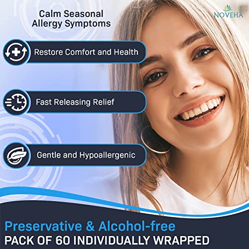 NOVEHA Allergy Relief Eyelid Wipes | Pre-moistened Hypoallergenic...