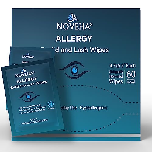 NOVEHA Allergy Relief Eyelid Wipes | Pre-moistened Hypoallergenic...