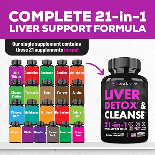 Novo Blends Liver Cleanse Detox & Repair Support - Herbal Liver S...