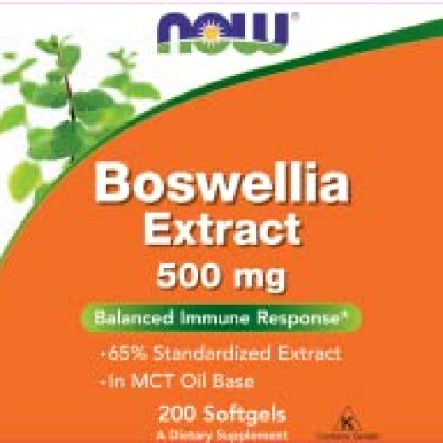 Now Boswellia Extract 500 mg, 200 Softgels Pack of 2