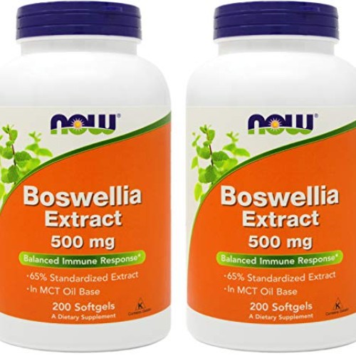 Now Boswellia Extract 500 mg, 200 Softgels Pack of 2