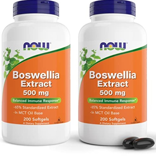 Now Boswellia Extract 500 mg, 200 Softgels Pack of 2