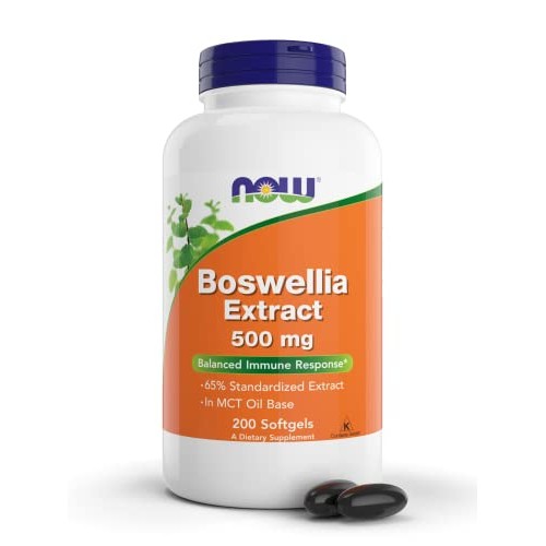Now Boswellia Serrata Extract 500 mg, 200 Softgels - Tree Gum Res...