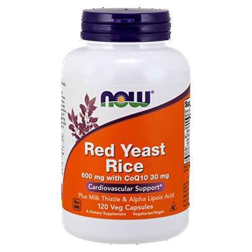 NOW Foods 600mg Red Yeast Rice & 30mg Coq10, 120 caps pack of 2