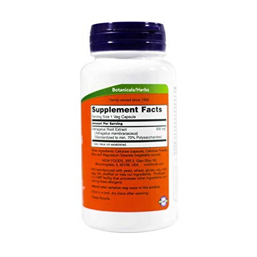 Now Foods Astragalus 70% Extractract 500mg, Veg-Capsules, 90-Coun...