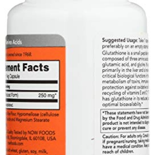 NOW FOODS Glutathione 250, 60 CT