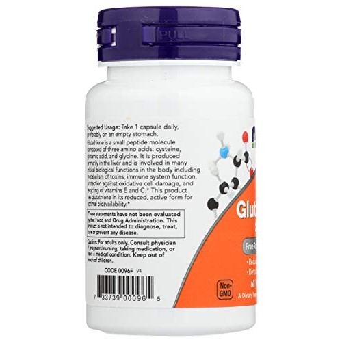NOW FOODS Glutathione 250, 60 CT