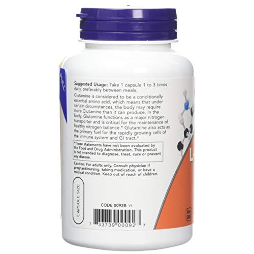 Now Foods, L-Glutamine 500mg, 120 Capsules