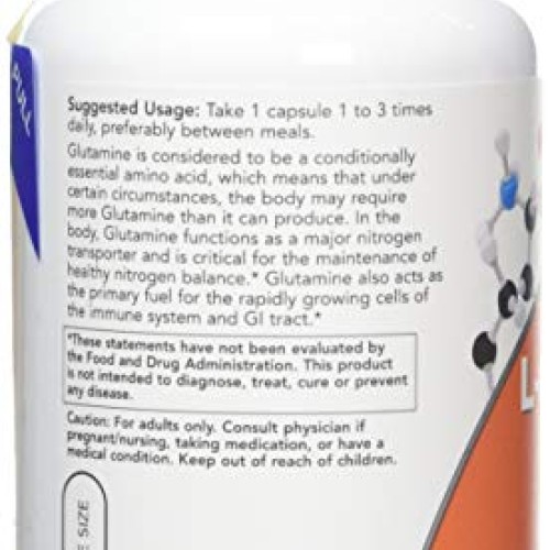 Now Foods, L-Glutamine 500mg, 120 Capsules