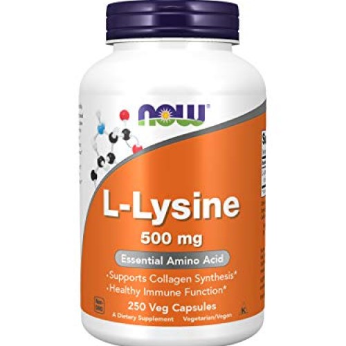 Now Foods L-Lysine 500 mg - 250 Caps 2 Pack
