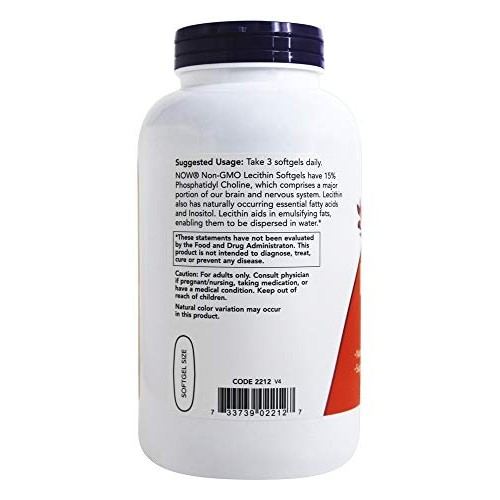 Now Foods Non-GMO Lecithin 1,200 mg 200 Sgels
