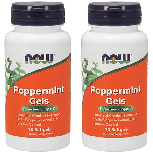 NOW Foods Peppermint Gels with Ginger & Fennel Oils, 90 Softgels ...