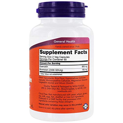 NOW Foods - Quercetin with Bromelain - 120 Vegetable Capsules