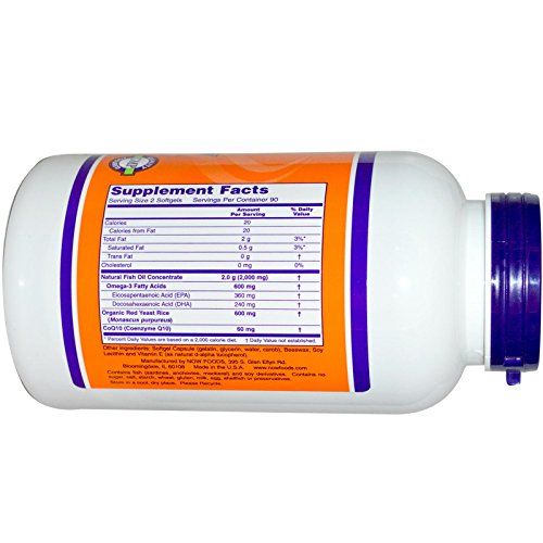 NOW Foods - Red Omega Red Yeast Rice With CoQ10 30 mg. - 180 Soft...