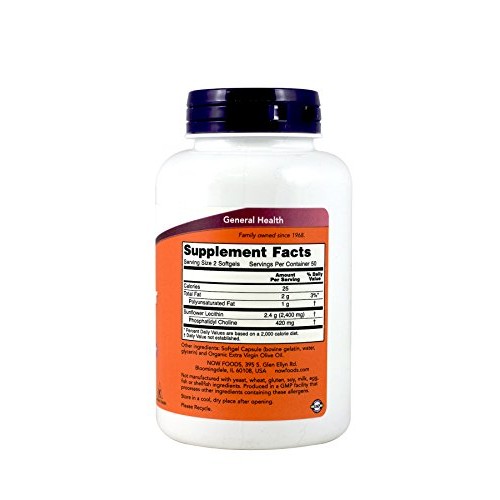 NOW Foods Sunflower Lecithin 1,200 Mg Softgels, 2 Pk