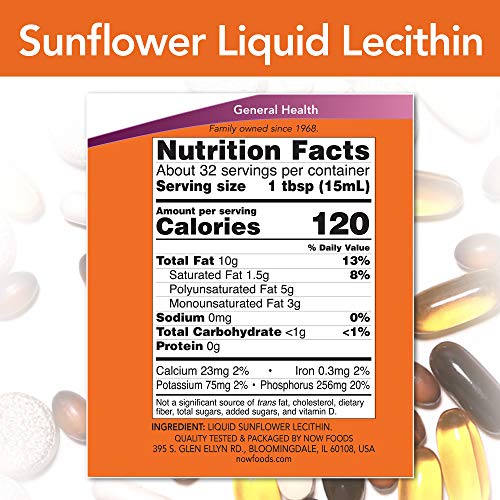 Now Foods, Sunflower Liquid Lecithin, 16 fl oz 473 ml Pack of 2