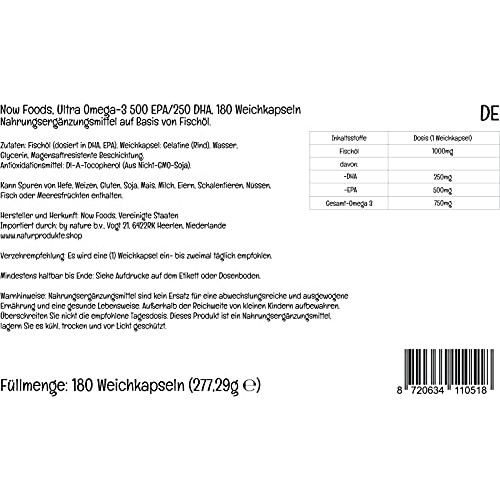 Now Foods - Ultra Omega-3 500 EPA/250 DHA - 180 Softgels