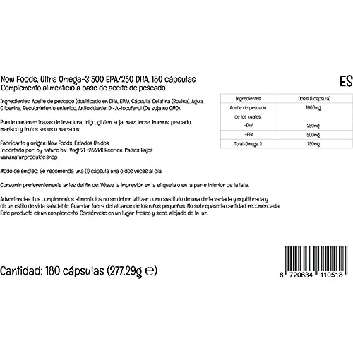 Now Foods - Ultra Omega-3 500 EPA/250 DHA - 180 Softgels
