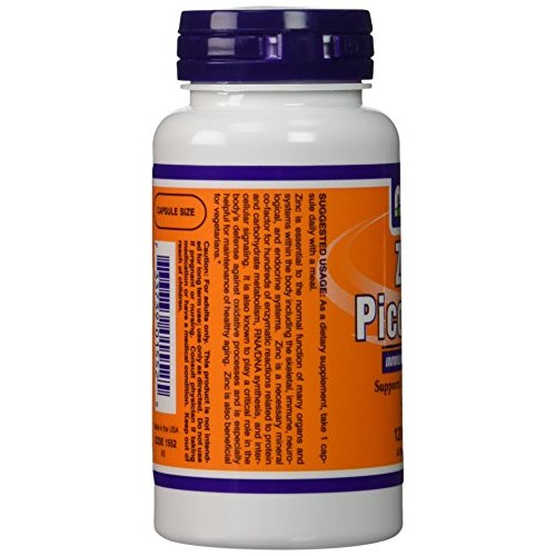 NOW Foods Zinc Picolinate 50mg,120 Capsules Pack of 2