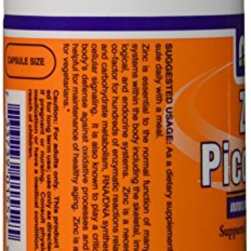 NOW Foods Zinc Picolinate 50mg,120 Capsules Pack of 2
