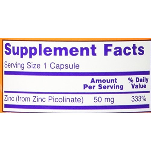 NOW Foods Zinc Picolinate 50mg,120 Capsules Pack of 2