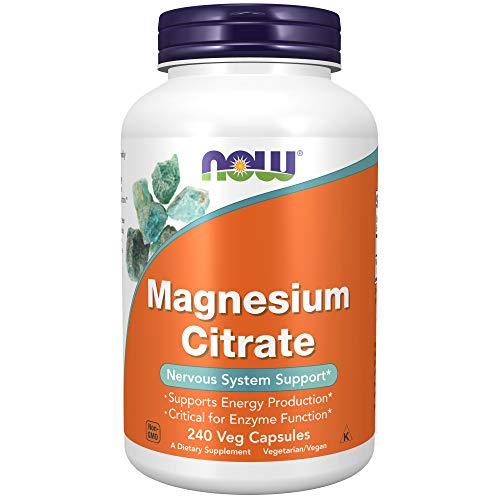 NOW Magnesium Citrate, 400 Milligram 240 Veg Capsules