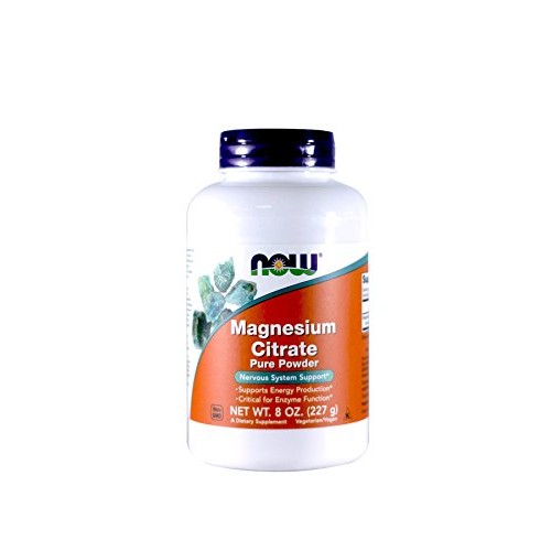 NOW Magnesium Citrate Powder, 8 Ounces Pack of 2