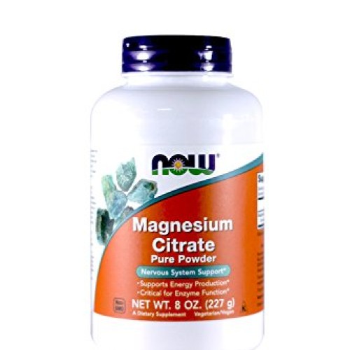NOW Magnesium Citrate Powder, 8 Ounces Pack of 2