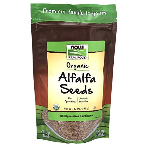 NOW Natural Foods, Organic Alfalfa Seeds For Sprouting, Grown in ...