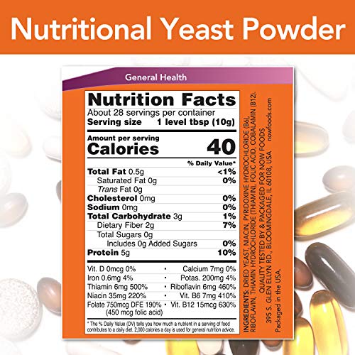 NOW Nutritional Yeast Powder,10-Ounce