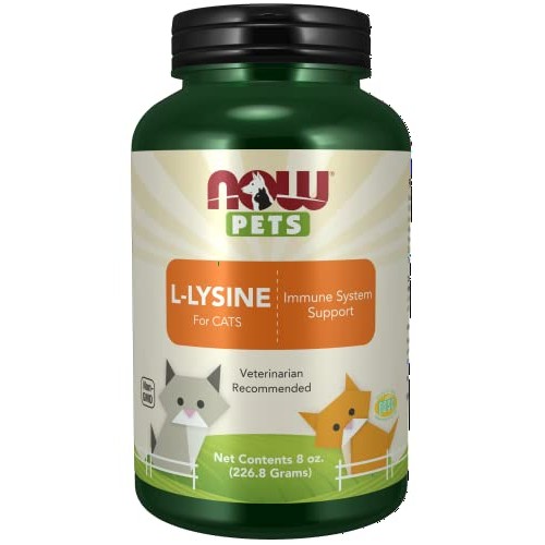 NOW Pet Health, L-Lysine Supplement, Powder, Formulated for Cats,...