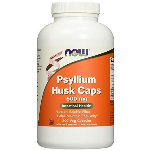 NOW Psyllium Husk Caps , 500 mg , 500 Capsules