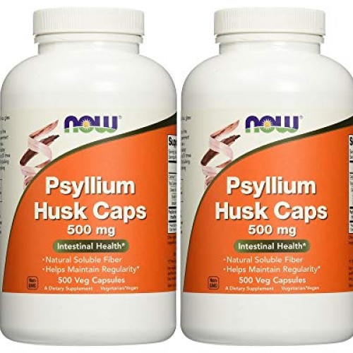 NOW Psyllium Husk Caps , 500 mg , 500 Capsules