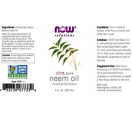 NOW Solutions, Neem Oil, 100% Pure, Made From Azadirachta Indica ...
