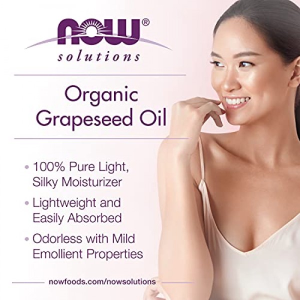 NOW Solutions, Organic Grapeseed Oil, Skin Care for Sensitive Ski...