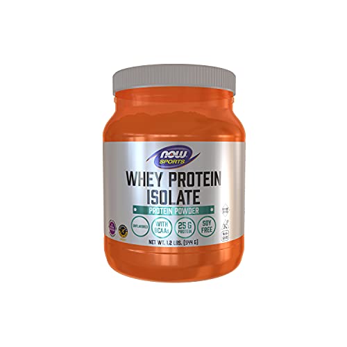 NOW Sports Nutrition, Whey Protein Isolate, 25 G With BCAAs, Unfl...