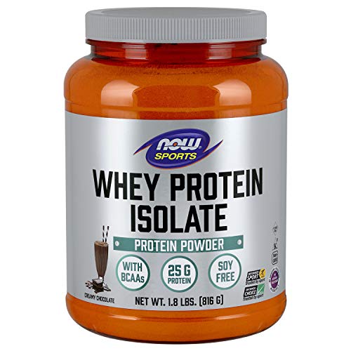 NOW Sports Nutrition, Whey Protein Isolate, 25 G With BCAAs, Crea...