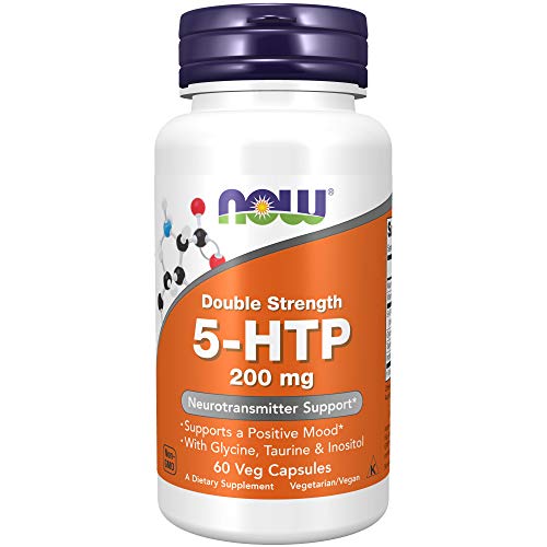 NOW Supplements, 5-HTP 5-hydroxytryptophan 200 mg, Double Stren...