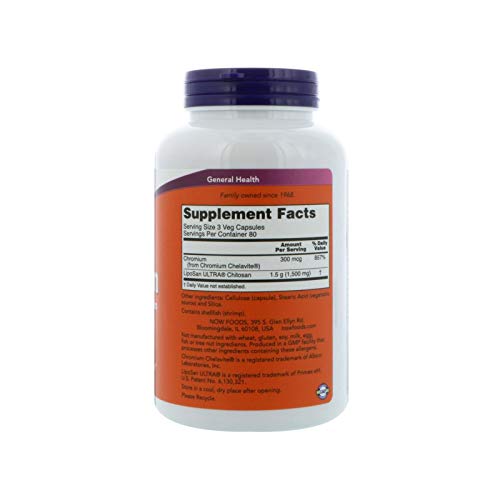 NOW Supplements, Chitosan 500 mg plus Chromium, Weight Management...