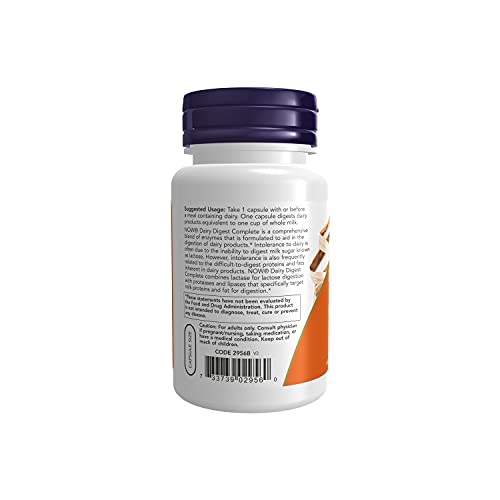 NOW Supplements, Dairy Digest Complete, Digests Lactose, Dairy Pr...