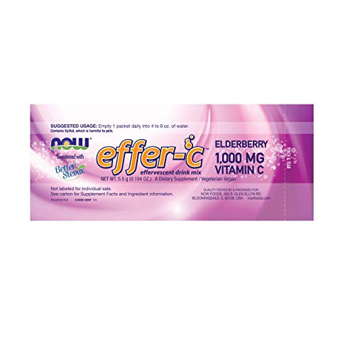 NOW Supplements, Effer-C, Elderberry, Vital Electrolytes*, 1000 ...