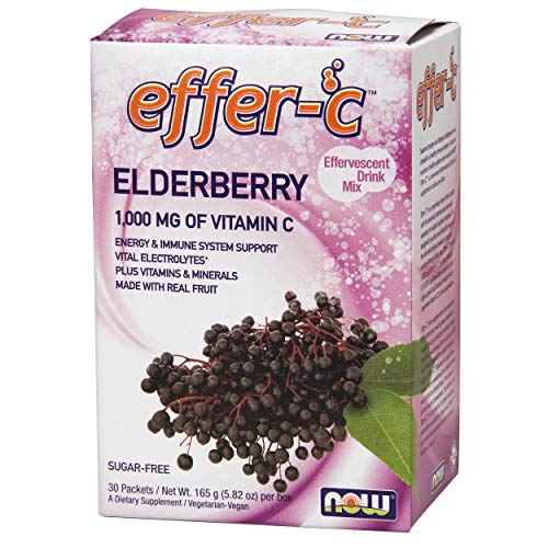 NOW Supplements, Effer-C, Elderberry, Vital Electrolytes*, 1000 ...