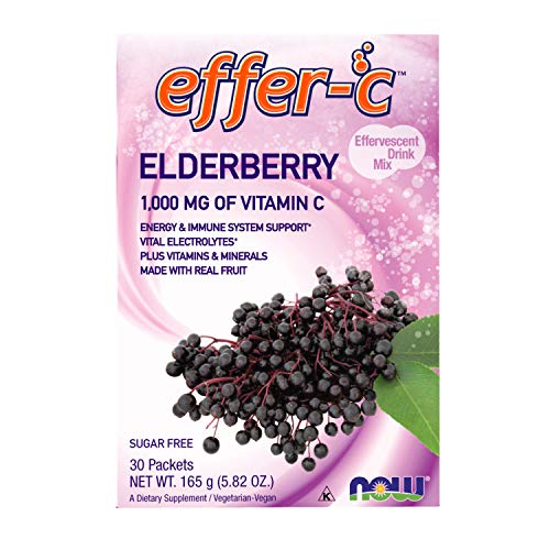 NOW Supplements, Effer-C, Elderberry, Vital Electrolytes*, 1000 ...